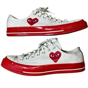 Converse Play Comme des Garçons CDG Red Sole Low Sneakers